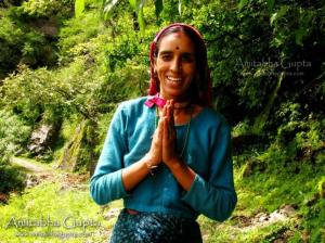 Uttarakhand Lady saying "Namaste"