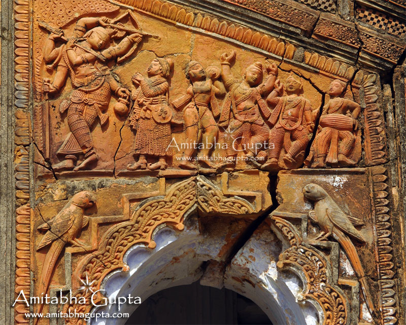 Gouranga Idol (L) with Gour Nitai in Terracotta, Radha Damodar Temple