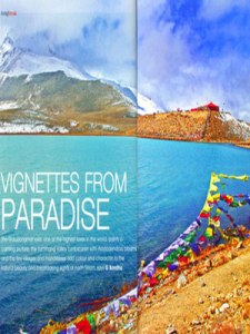 Discover India , June 2012 ( Double spread Photograph of Gurudongmer lake)