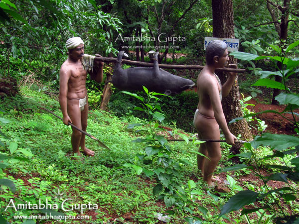 Life size models of Hunters in Ancient Konkan