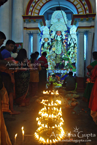 Durga Puja at 13 Rani Rashmoni Road. This is the Durga Puja initiated by Rani Rashmoni herself.