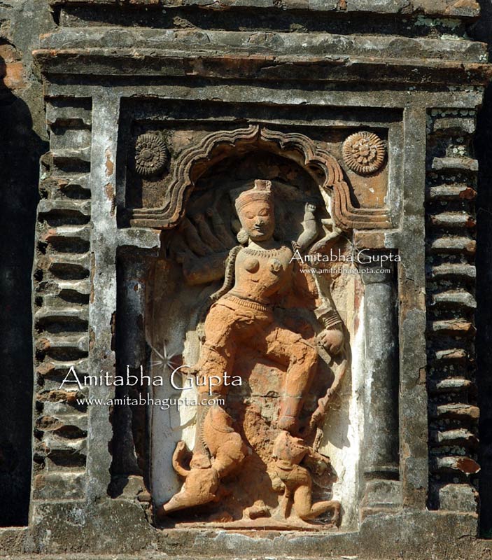 The Largest terracotta panel of Goddess Durga in Bengal Temples, Bali-Dewanganj