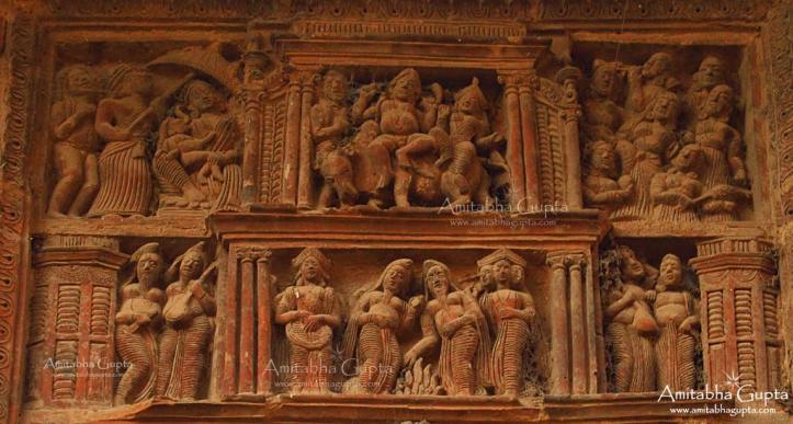 The most interesting thing was presence of Roman (non fluted) Corinthian Columns and shuttered windows in some panels of Mahaprabhu Temple, Ilambazar
